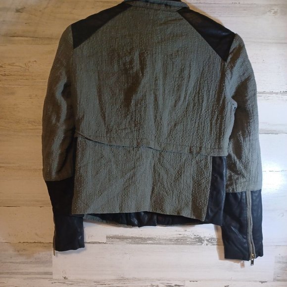 Zara Basic New Tags Green With Black Accent Jacket‎ Zippered Super Cool - Picture 7 of 11